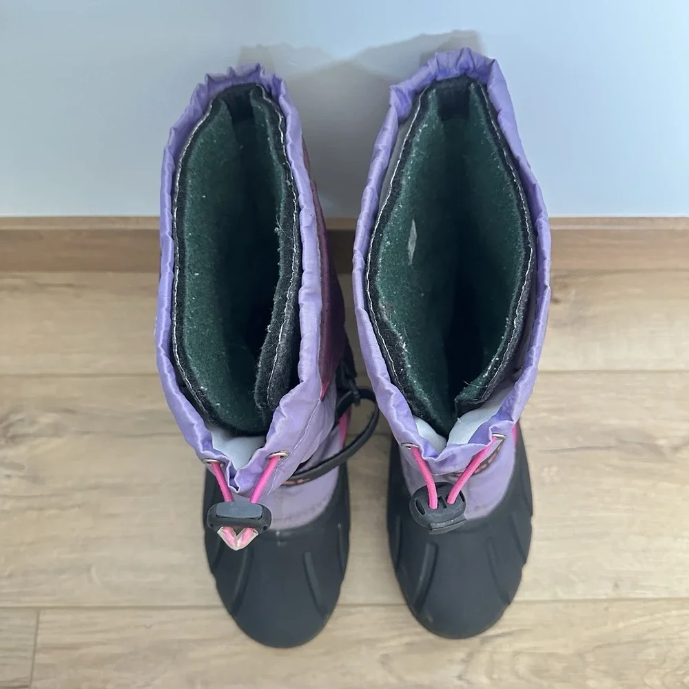 Sorel Girls Youth Size 7 Purple‎ Magenta Waterproof Snow Boots Removable Liner